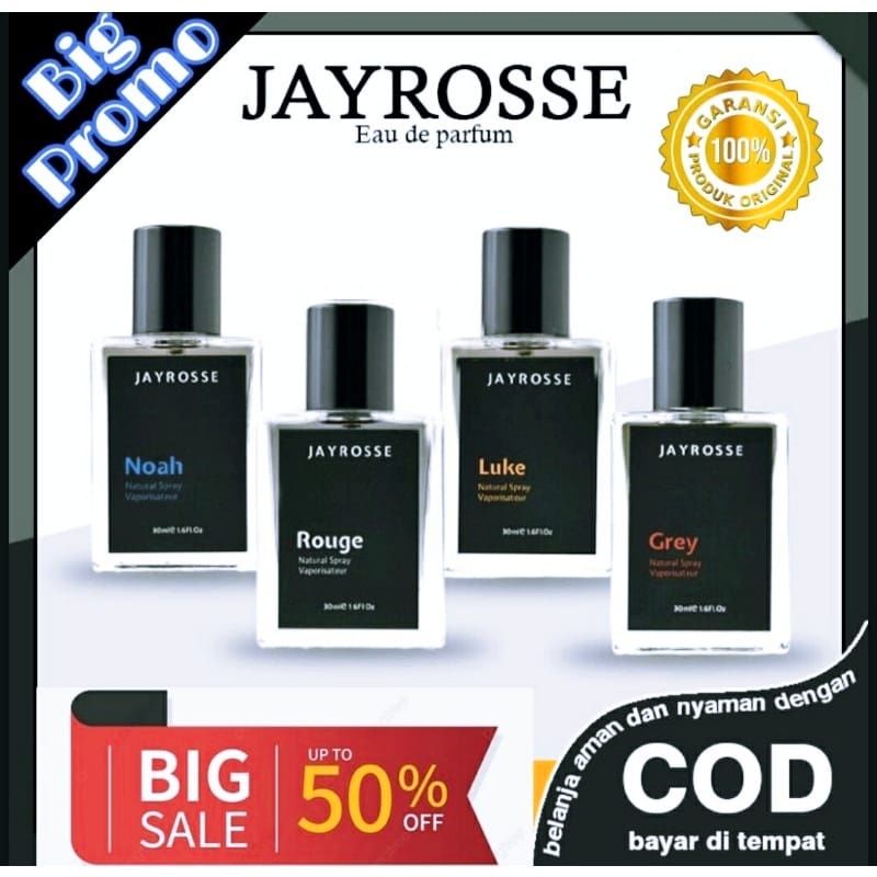 PARFUM PRIA JAYROSSE GREY PARFUM PRIA NO. 1| PARFUM PEMIKAT WANITA | PARFUM VIRAL JAYROSEE / PARFUM PEMIKAT PASANGAN / GREY JAYROSSE / PARFUM PRIA TAHAN LAMA 30 ML