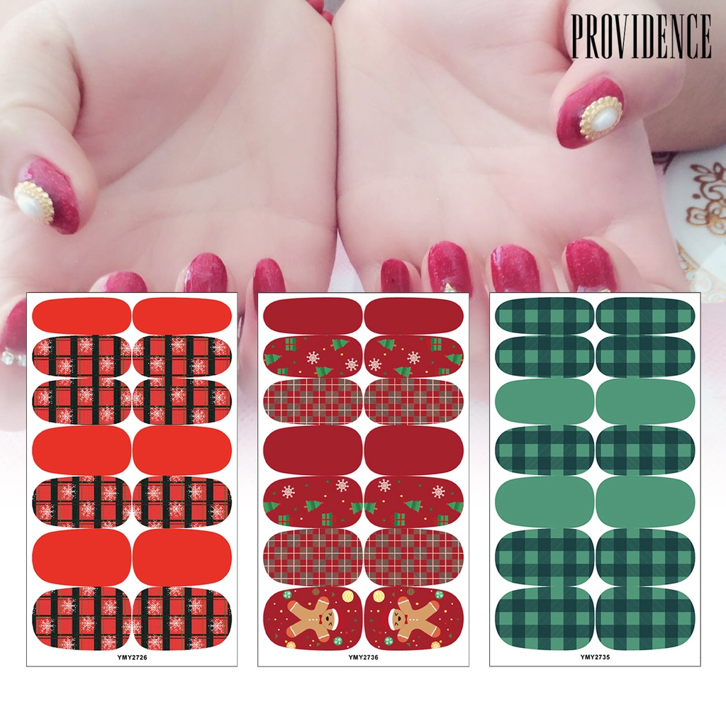 Providence Nail Sticker Christmas Patterns Plaid Effects Ultra Thin Colorful Tape Series Plaid Stitching Decor Sticker for Winter