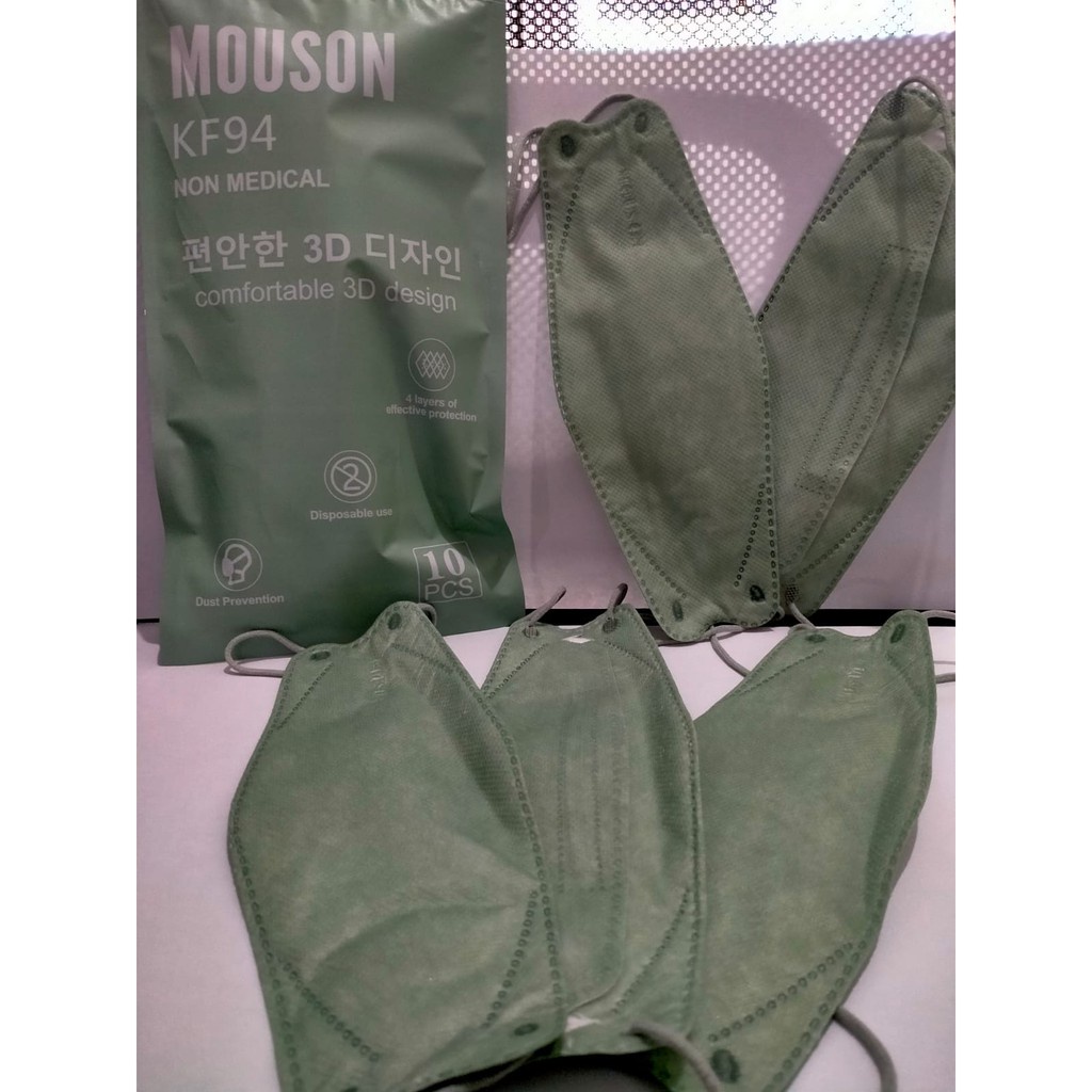 Masker KF94 4 Ply Mouson Warna Warni 1 Pack Isi 10 Pcs