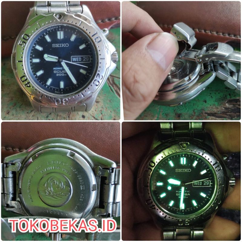 jam tangan seiko kinetic scuba diver 200m second