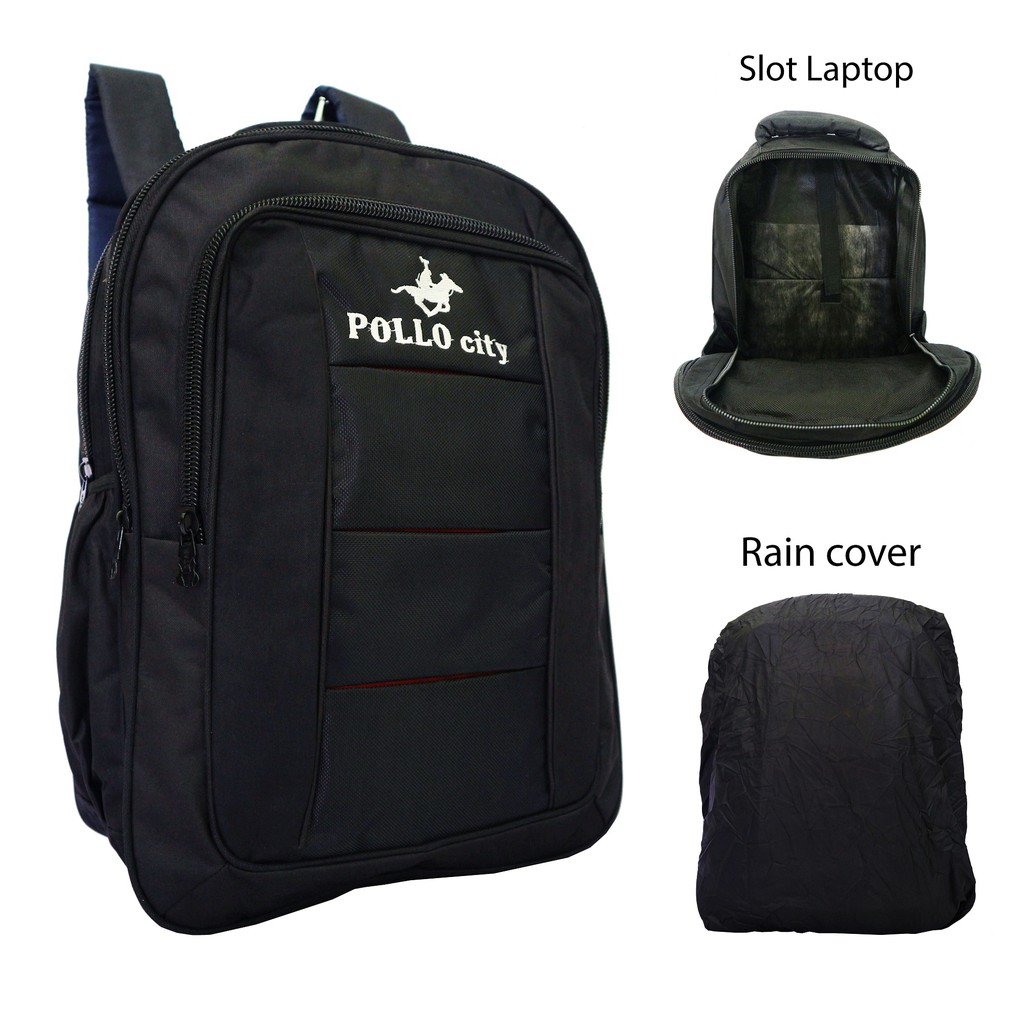 Tas Ransel Punggung Polo City Murah Bagus Awet Sekolah Kuliah Kerja Backpack Murah Berkualitas Bonus Raincover