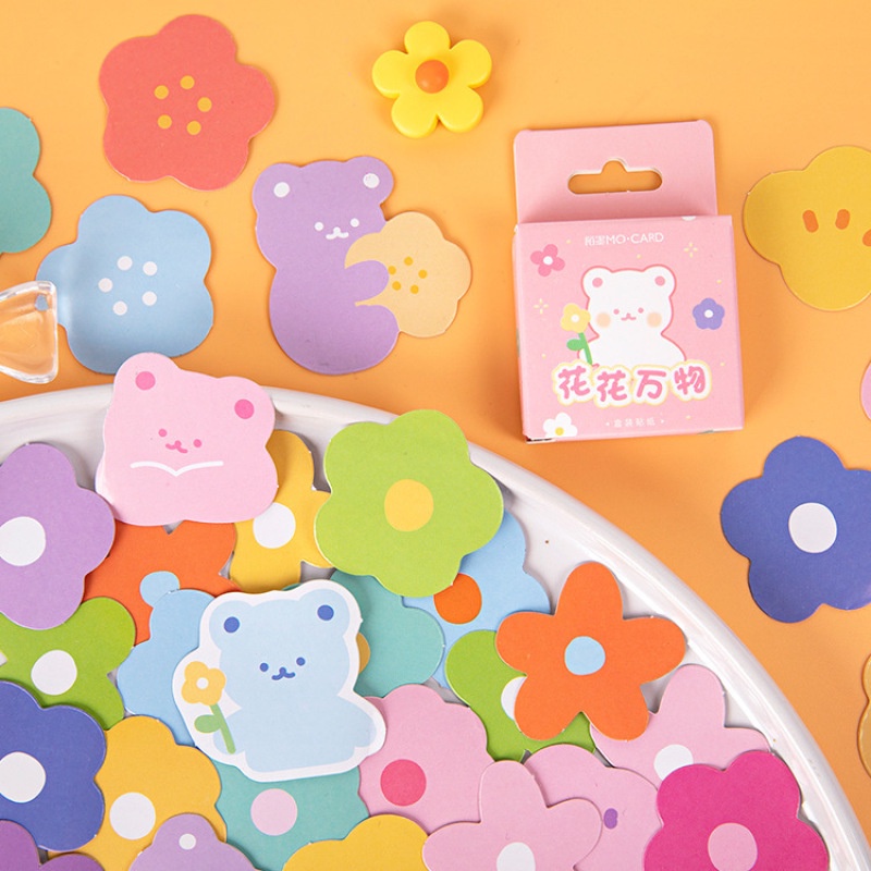 46pcs/set Creative Exquisite Scrapbooking Sticker Simple DIY Hand Account Flower Decoration Stickers