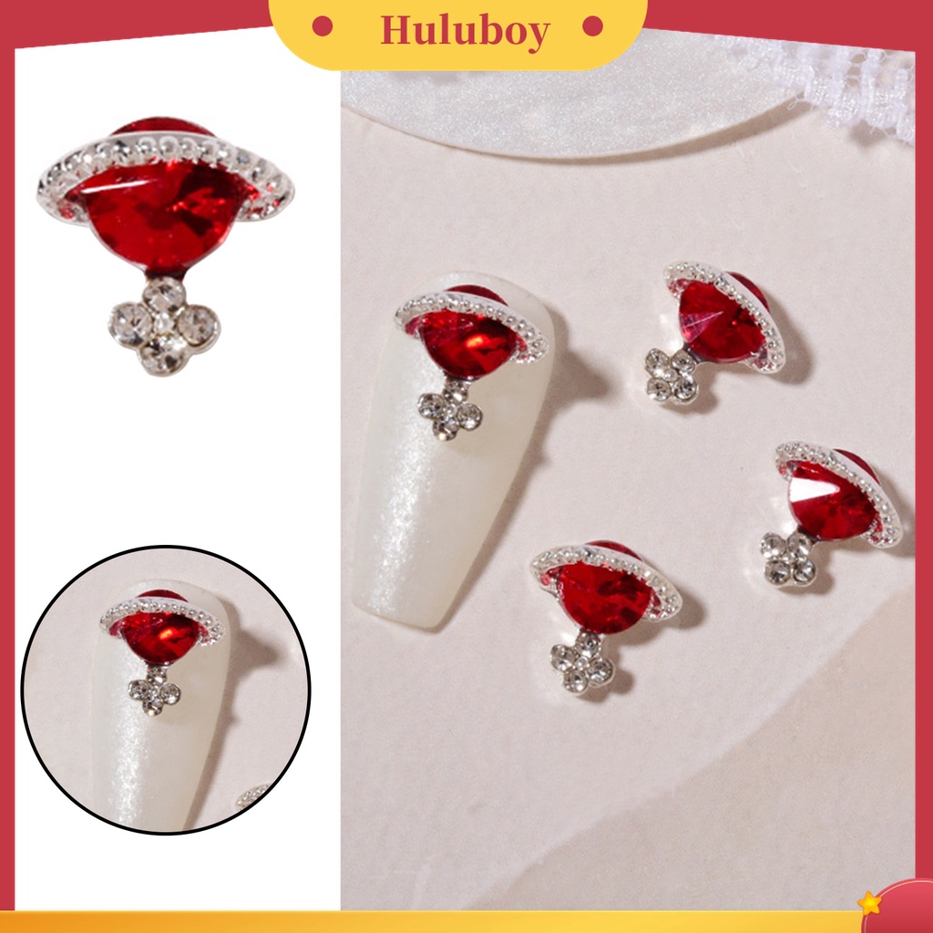 Huluboy Huluboy♡ 5 Pcs / Set Ornamen Kuku Efek Glitter 3D Warna-Warni Untuk Wanita