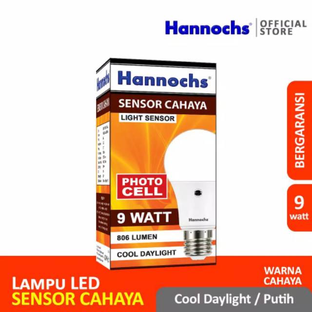 Lampu Led Hannochs 9 watt Light Sensor