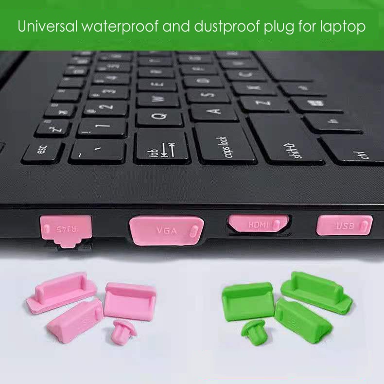 16pcs / Set Plug Penutup Port Usb / Hdmi / Rj45 Anti Debu / Air Bahan Silikon Warna-Warni Untuk Laptop