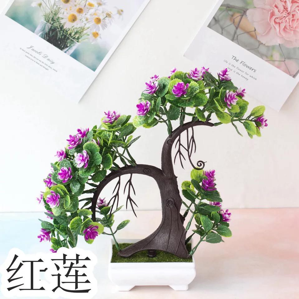 COD BUNGA PLASTIK BUNGA PAJANGAN IMITASI BUNGA ARTIFISIAL BUNGA BONSAI  TANAMAN HIAS PLASTIK BP8811-UNGU