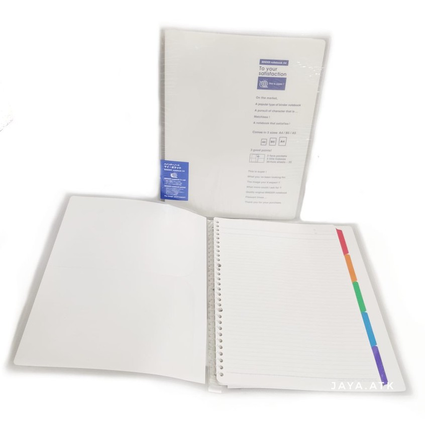 BINDER NOTE A4 30 RING PLASTIK MAP BUKU RING KOKUYO L-P178 CLEAR TRANSPARANT