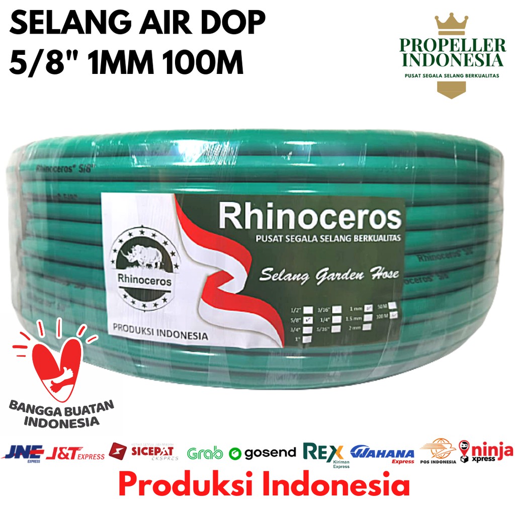 Selang Air Dop RHINOCEROUS 5/8 1MM 100Meter Selang Air Taman Selang Siram Tanaman Selang Air Elastis