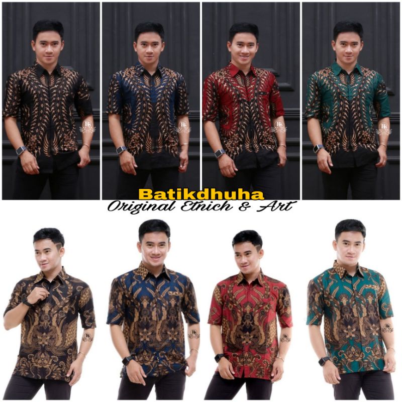 HEM BATIK PRIA LENGAN PENDEK MOTIF TERBARU / HEM BATIK SERAGAM KANTOR / BATIK FASHION / BATIK ARTIS