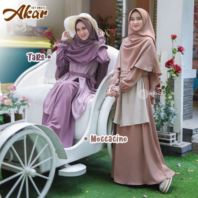 Dress Akar by Elbina Hijab/Gamis Syari/Pakaian Muslimah Kekinian