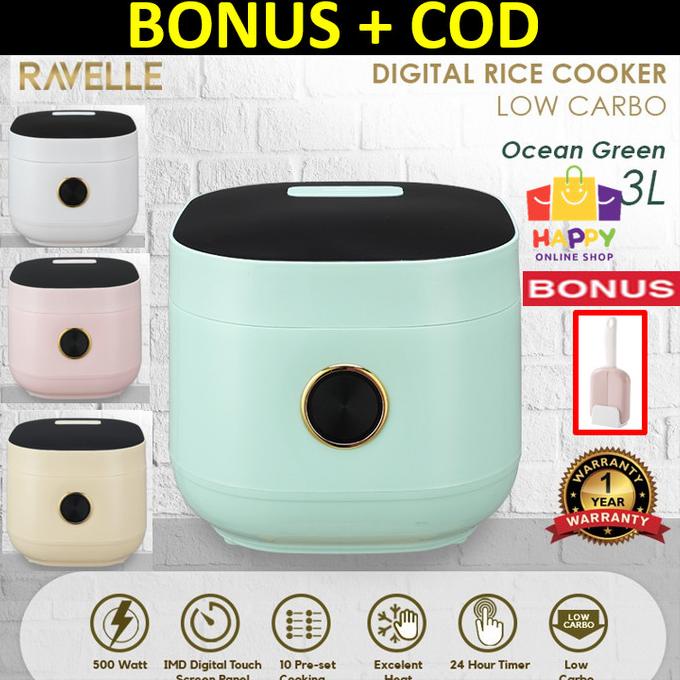 RAVELLE Low Carb Rice Cooker - RiceCooker Low Carbo - Rendah Gula Termurah