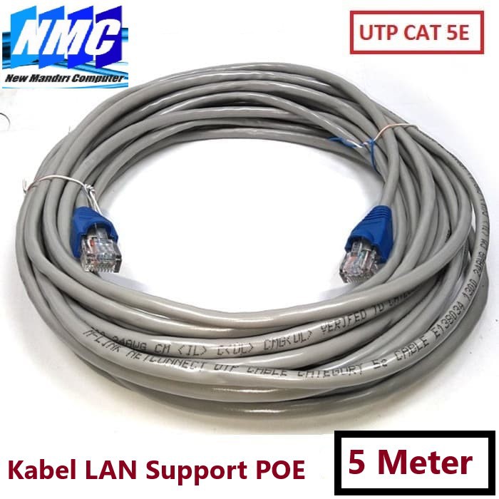 Kabel Lan 5 Meter Grey UTP Cat5E / UTP CAT 5E RJ45 Plugboot