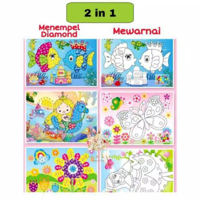 Mainan Edukasi Anak Diamond / Big Diamond Painting / Stiker Tempel Diamond