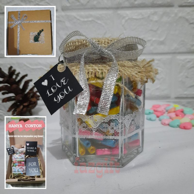 Jual GIFT BOX BOTOL SURAT KAPSUL HEXAGONAL/GIFT BOX/WISH IN BOTTLE ...