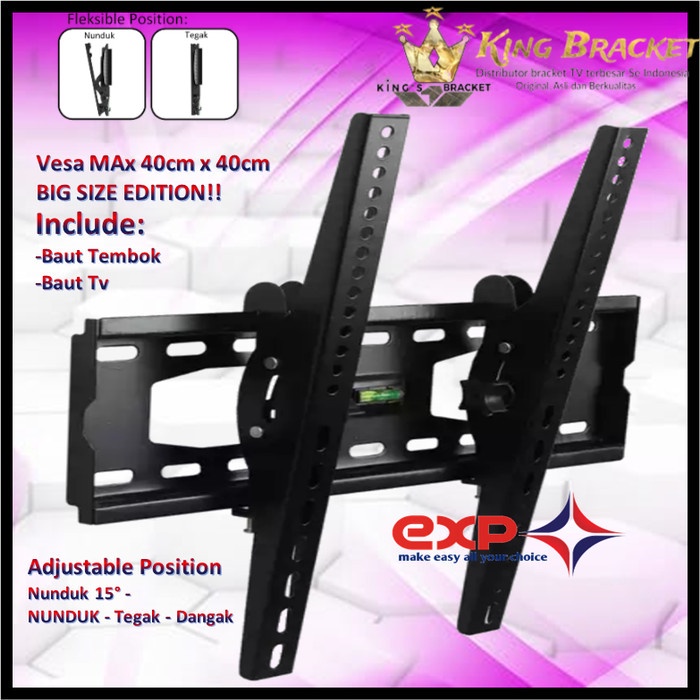 Bracket TV KHUSUS COOCAA 42&quot; s/d 55&quot; waterpass GARANSI 100% COCOK!