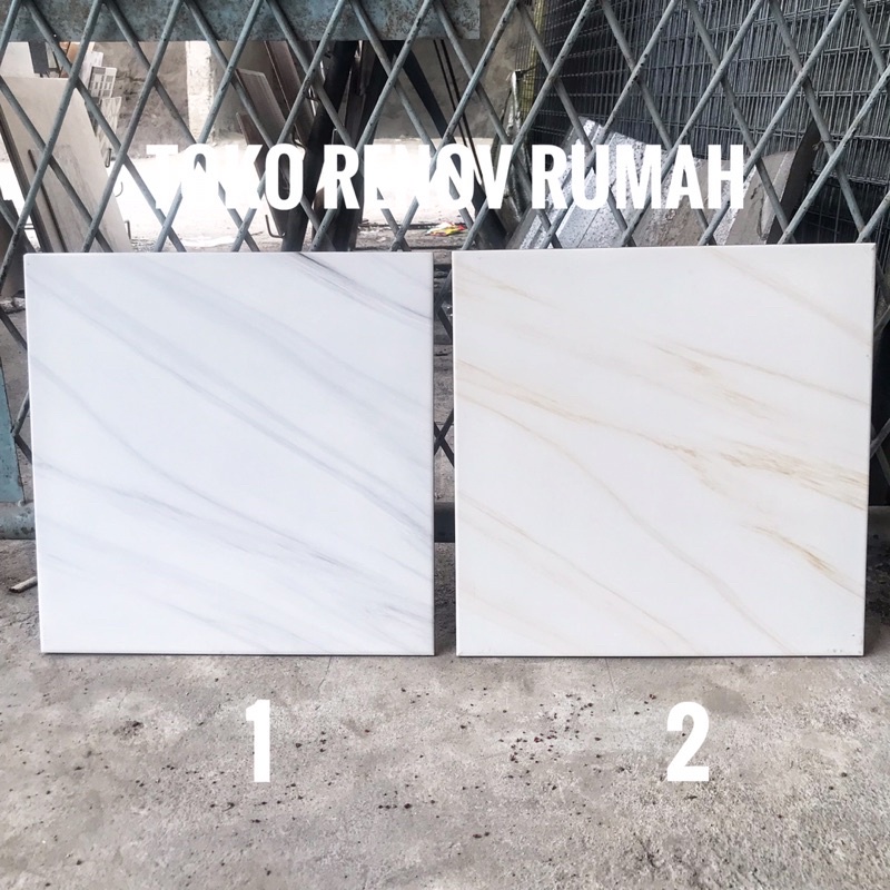 keramik lantai 40x40 putih motif carara (glossy)/ keramik lantai ruangan/ keramik tangga/ keramik te