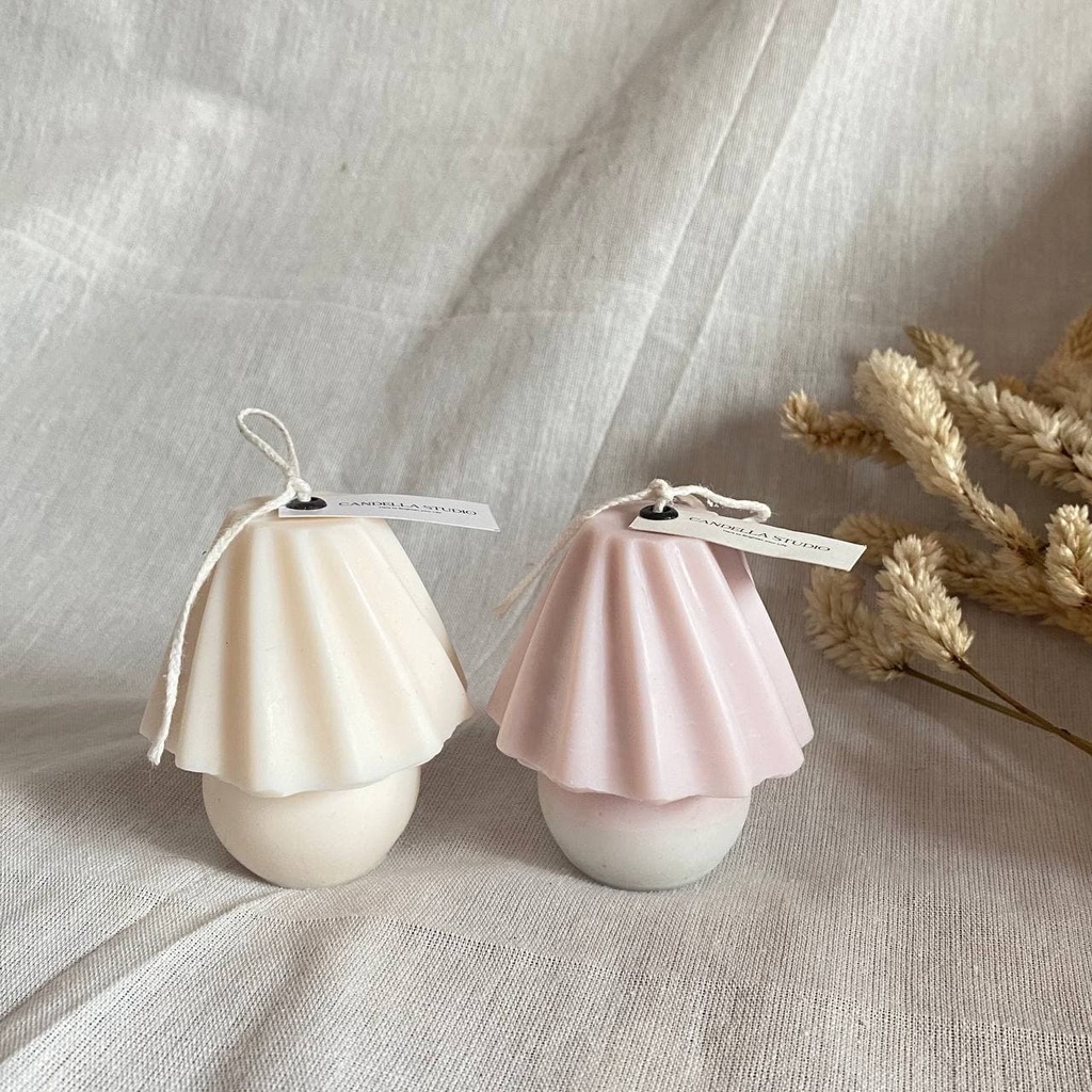 [Candella Studio] Vintage Lamp Candle Korea | Lilin Lampu Meja Korea | Pleated Table Lamp Candle | L