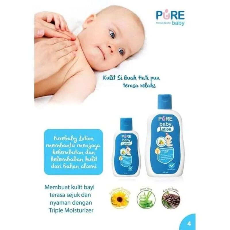 Pure Baby Body Lotion 200ml Lotion Bayi untuk Kulit Bayi