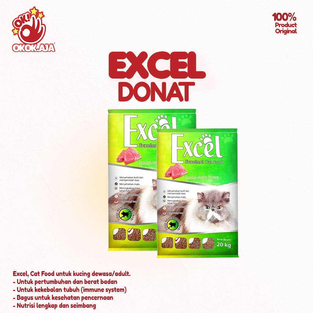 EXCEL 500g Makanan Kucing kering premium murah ( kemasan freshpack )