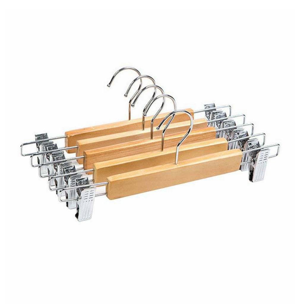 INFY - R671 Hanger Kayu Jepit Natural | Hanger Kayu Celana