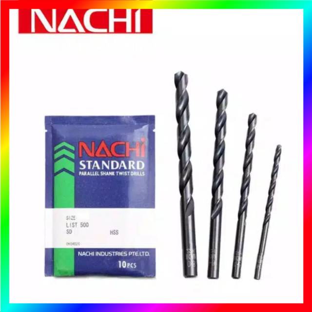 NACHI Mata Bor Besi HSS 3mm 3.5mm 4mm  4.5mm 5mm 5.5mm 6mm 6.5mm 7mm 7.5mm 8mm