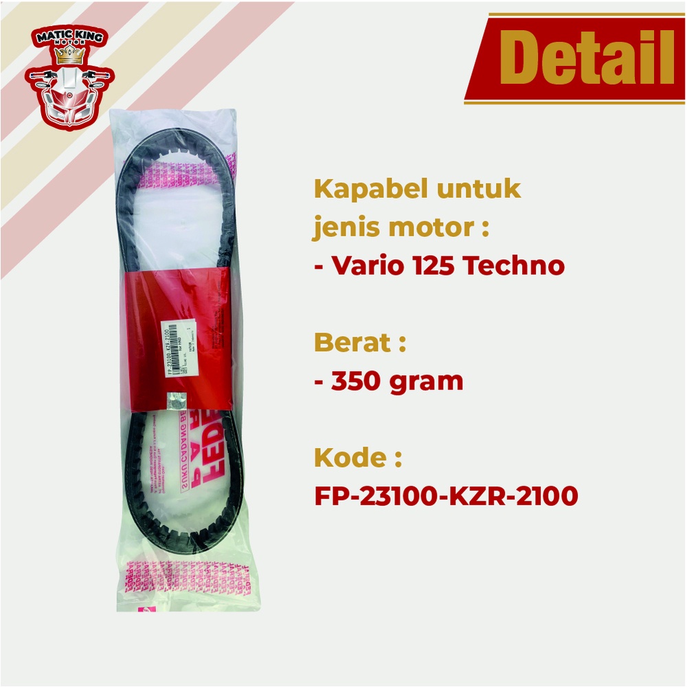 Vanbelt V belt Fanbelt Honda Vario 125 Techno old bohlam Federal ASTRA OTOPARTS  FP-23100-KZR-2100