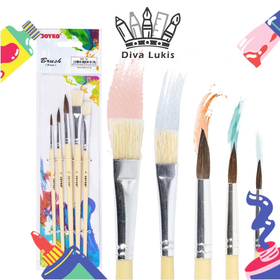 

Kuas Lukis Joyko Brush Art BR-16 Cat Air Acrylic Set 5