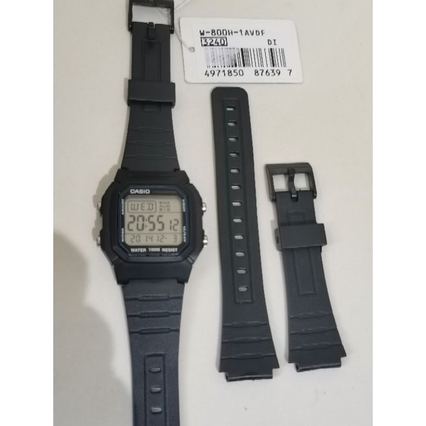 STRAP TALI JAM TANGAN CASIO W 800H RUBBER BERKULITAS