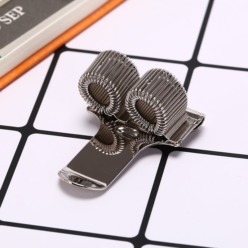 {LUCKID}2 hole silver metal pen holder with pocket clip doctors nurse uniform pen holder