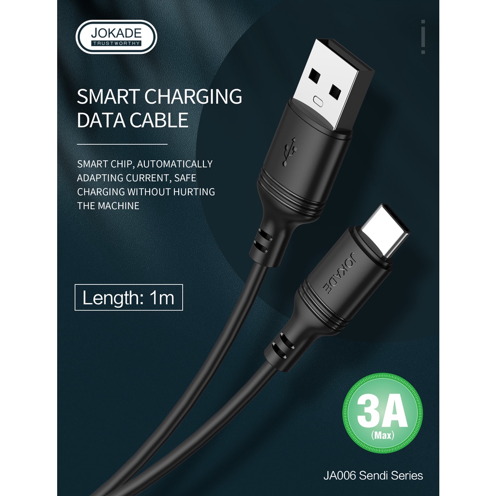 JOKADE JA006 Kabel Data TIPE C USB Android 100cm Fast Charging 3A