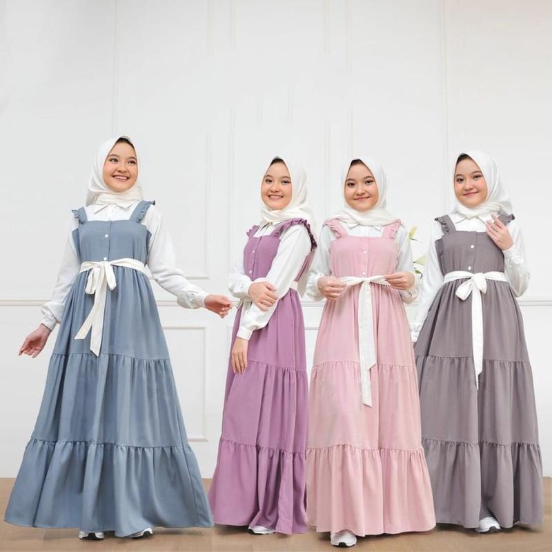 Gamis Balita Umur 1 2 3 6 Bulan Dan 1 2 3 4 5 6 7 8 Tahun Gamis Amalia Syari Kids Set Hijab Gamis Ba