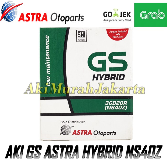 Aki Mobil Daihatsu Luxio GS Astra NS40Z Aki Basah GS HYBRID 12V / 35 A (Kode A 006))