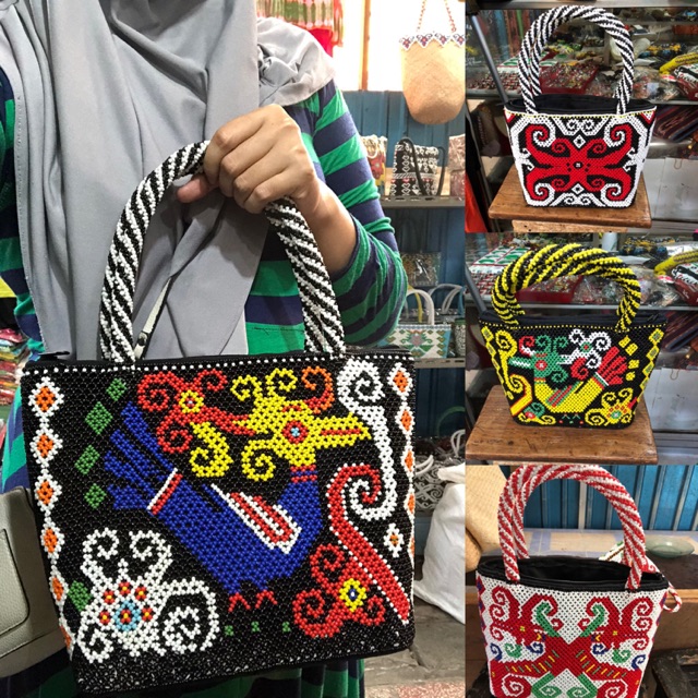 Tas Handbag Manik Kalimantan | Tas dayak Kalimantan | Tas motif dayak Kalimantan | tas motif cumi Ka