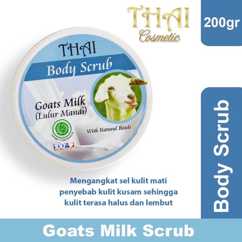THAI BODY SCRUB GOAT MILK 200gr BPOM - Lulur mandi thai goat milk lulur susu kambing