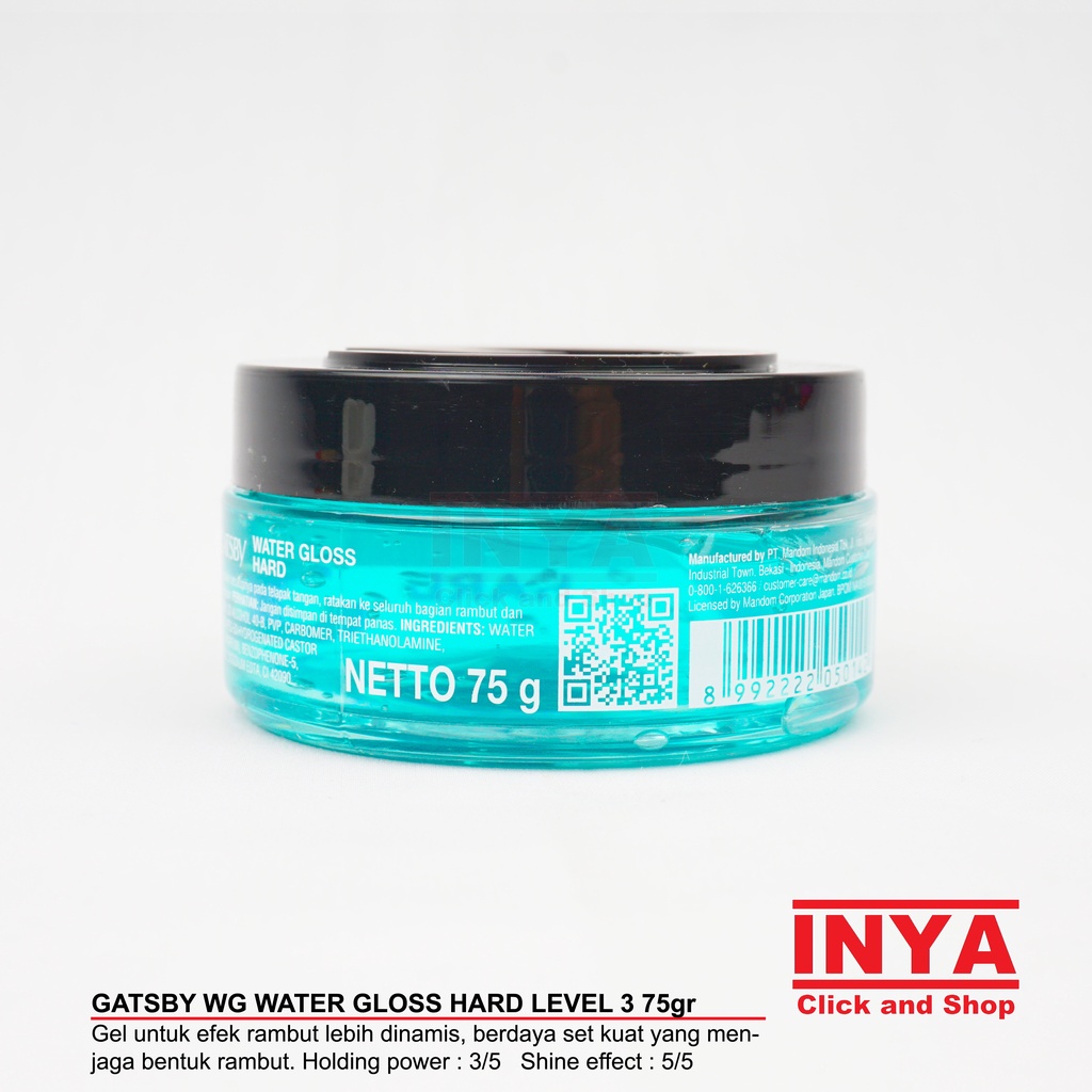 GATSBY WG WATER GLOSS HARD LEVEL 3 HAIR GEL 75gr