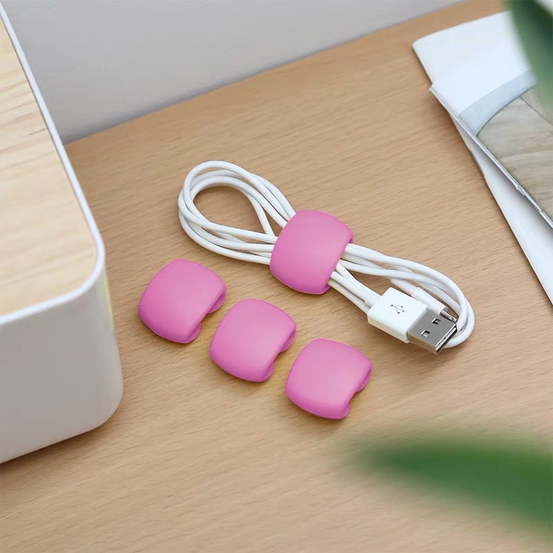 1pc Gesper Penyimpanan Portabel Warna Acak Untuk Kabel Charger Usb Mouse