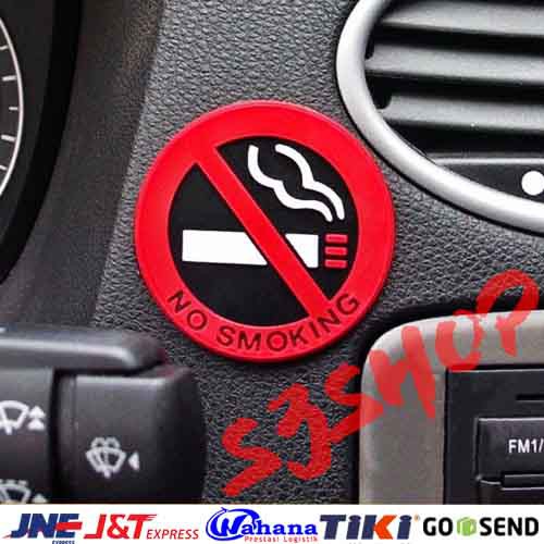 Stiker No Smoking Rubber Mobil Timbul Avanza Xenia Sigra Alya Calya Xpander