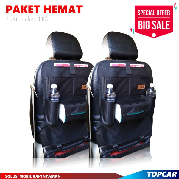 Car Organizer Topcar Back Seat Rak Mobil Tas Mobil Orginzer Aksesoris PAKET HEMAT