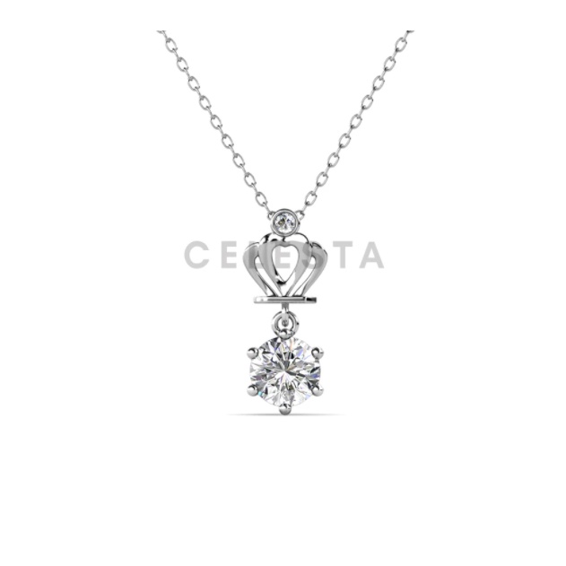 [SERTIFIKAT GRA DIAMOND] Le Royale Pendant kalung 1 carat berlian Moissanite diamond with 925 silver