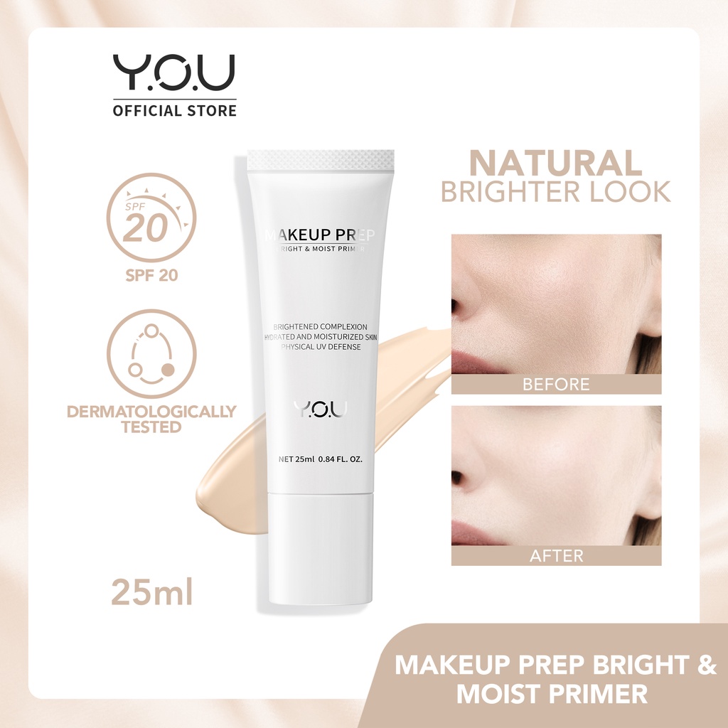 ★ BB ★  Y.O.U Makeup Prep Bright &amp; Moist Primer 25ml | Brightening | Corrector | Physical UV Defense