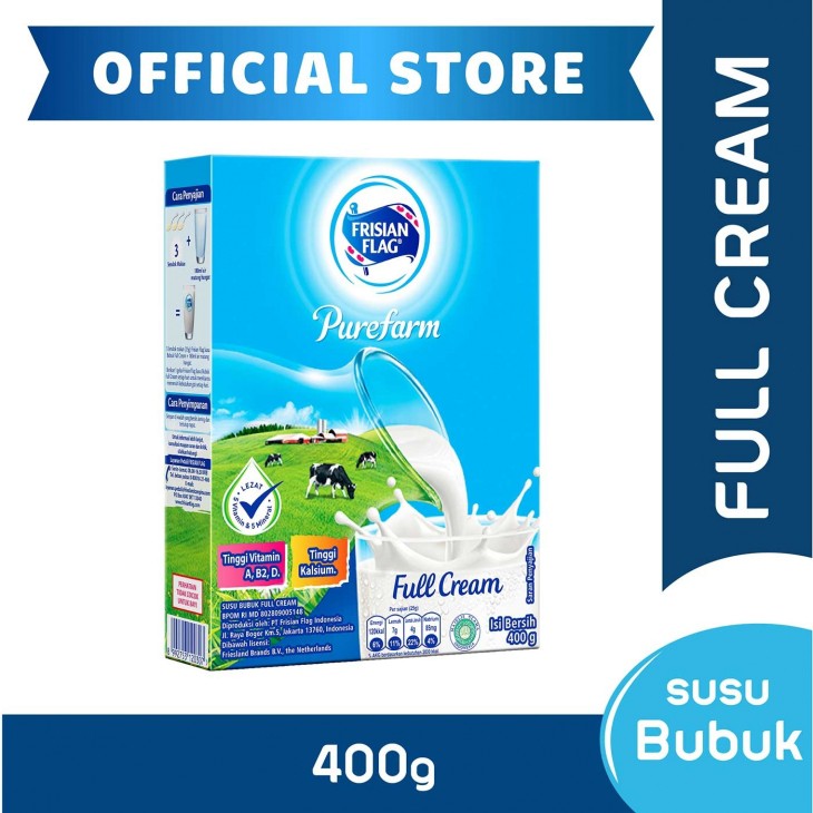

Frisian Flag Purefarm Full Cream 400 gr