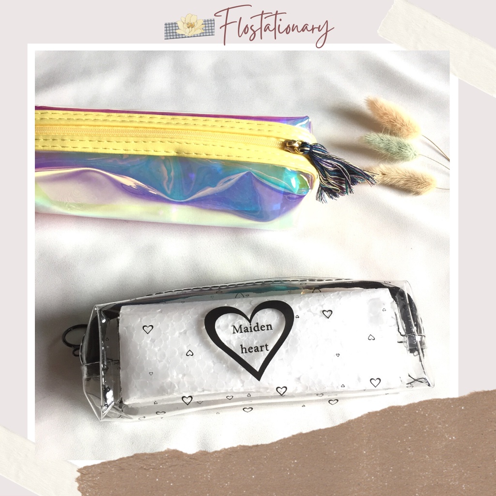 

[FS] Transparent Pen Case Kotak Pensil PVC Lucu - Hologram Metalic Pekanbaru