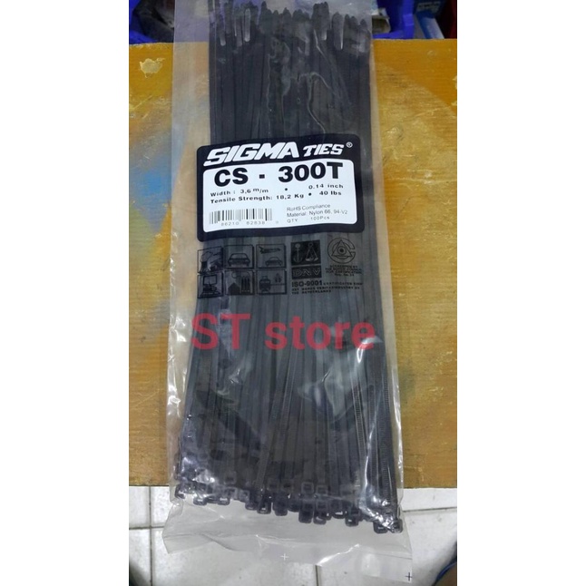

✼ Kabel Ties / Cable Ties Sigma CS300T 300x3,6mm Hitam ♙