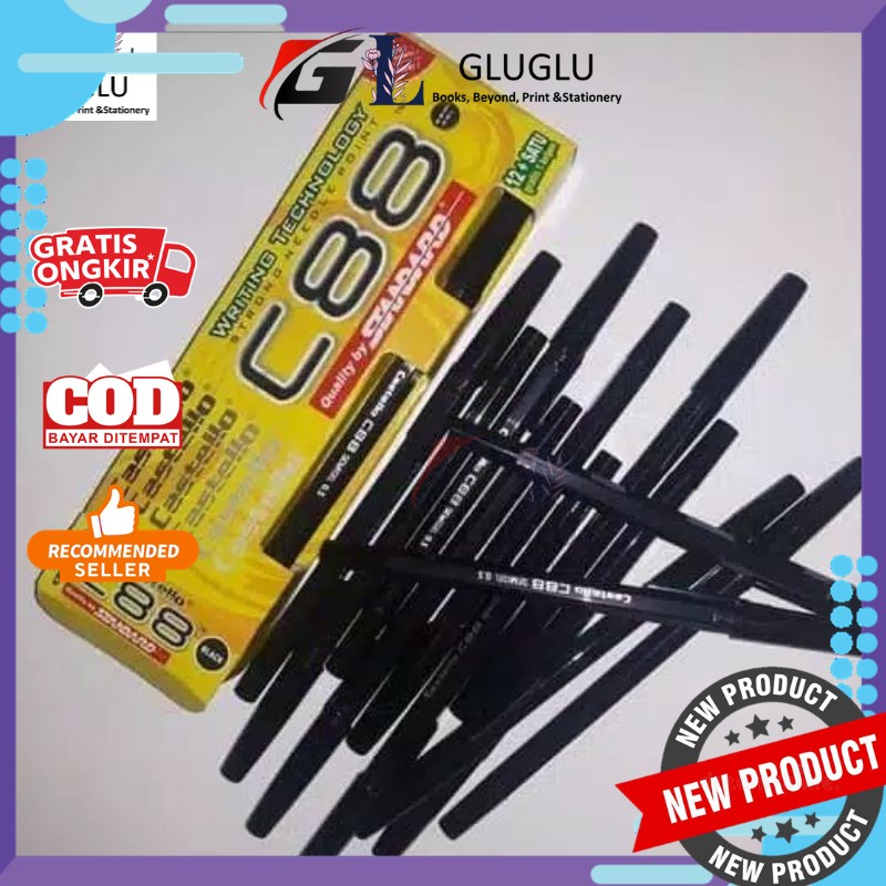 Promo Pulpen / ballpoint standard castello C88 PEN BOLPEN murah bagus 0.5mm LUSINAN (12+1)