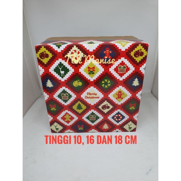 

Dus kue Natal mozaik christmas / dus natal / box kue natal / 25x25cm