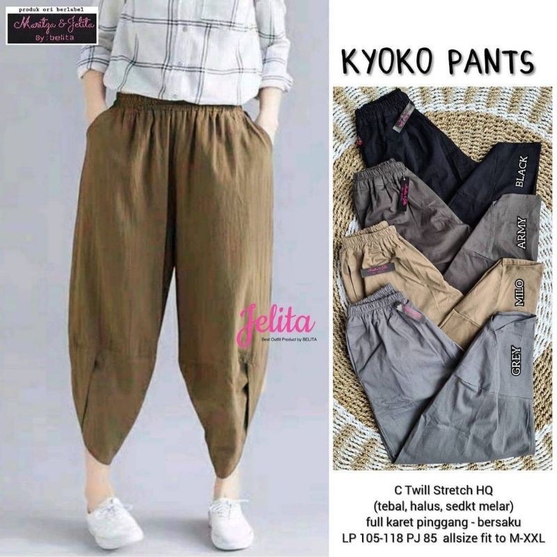 Celana Casual Wanita Korea KYOKO PANT BAHAN TWILL PREMIUM