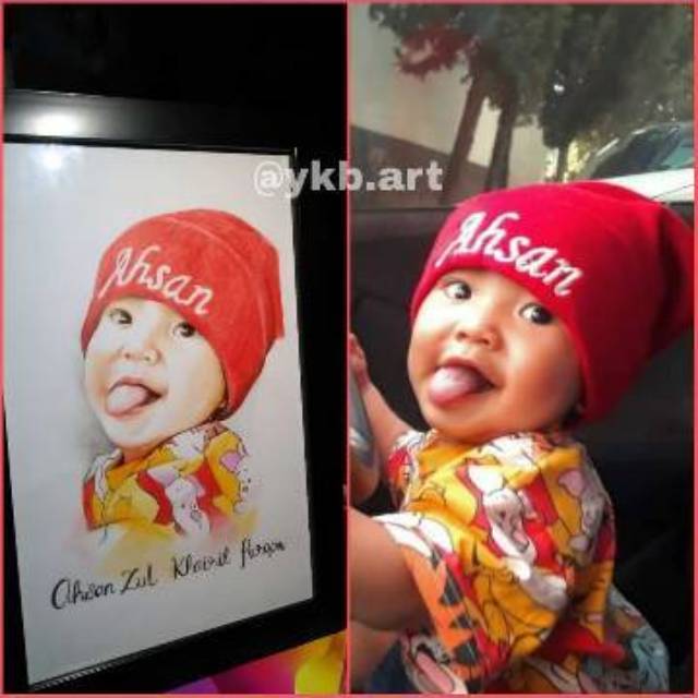 Lukisan wajah manual dengan pensil