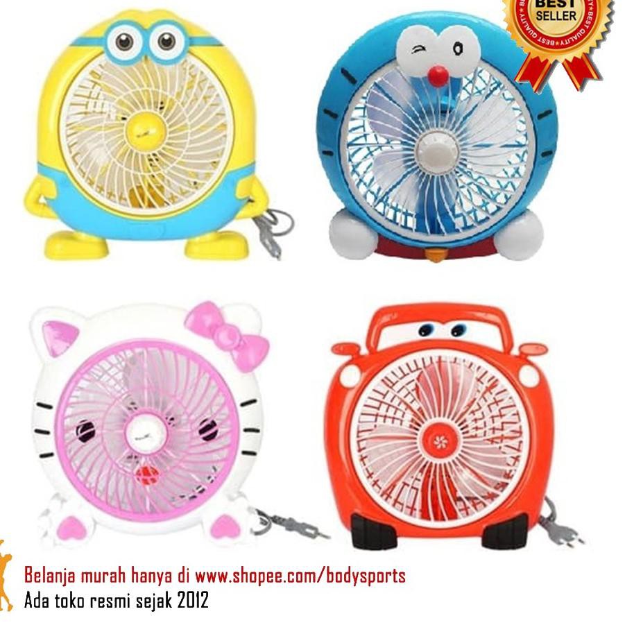 â KIPAS BERDIRI KARTUN DORAEMON Hello Kitty MINION Angin Meja Murah â°