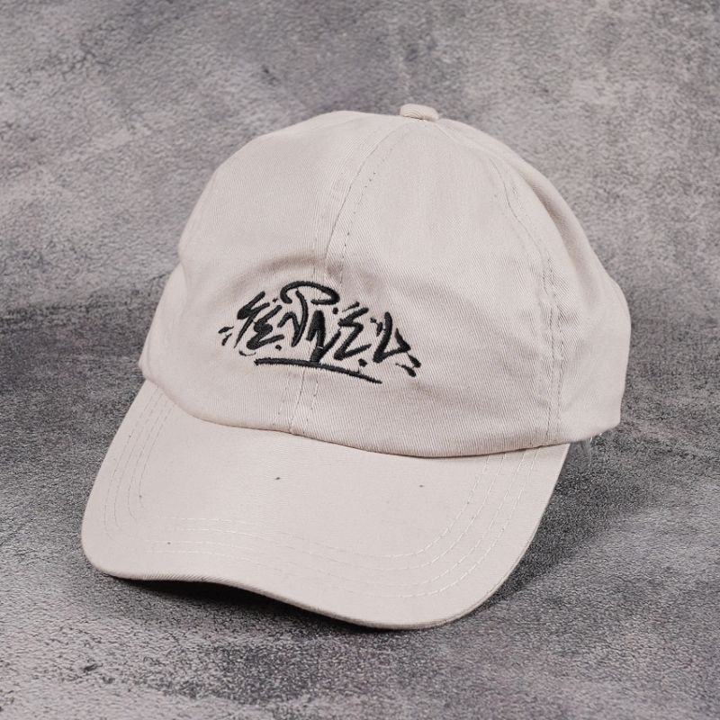 Topi 6 Panel Distro Motif CREAM Bordir