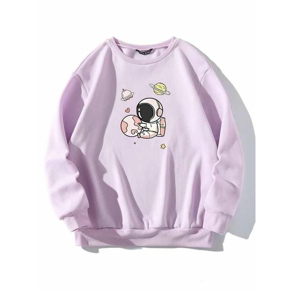 SWEATER ASTRONAUT HUG THE PLANETS / SWEATER WANITA TEBAL